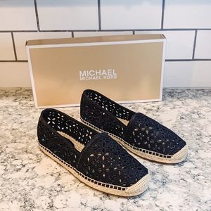 NEW Michael Kors Black Darci Slip-On Canvas Shoes